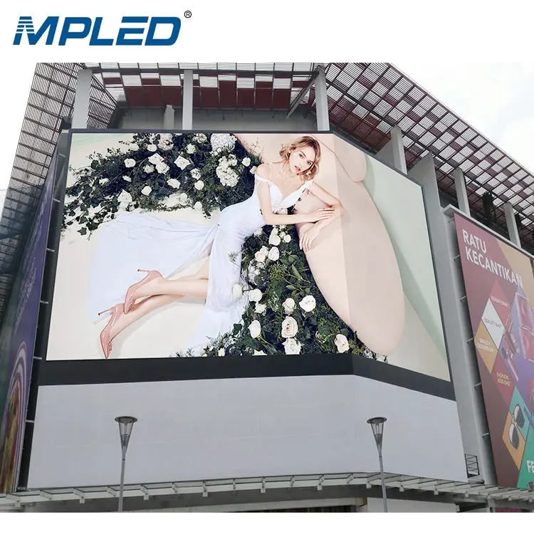Mpled p10 painel de exibição de billboard, led gigante para publicipai exterior tela de exibição ao ar livre