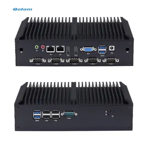 Qotom Industrial Embedded Computer Intel Celeron Processor 3865u Fanless Mini Box PC For Windows 10 8 7 Linux