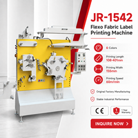 Machine d'impression d'étiquettes en tissu Flexo JR-1542, vitesse de travail de 60 m/min, imprimante flexographique pour ruban satiné, homologuée CE