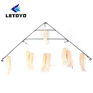 LETOYO Leurre souple de calmar artificiel de 9 "avec barre d'épandage de 30" <span class=keywords><strong>pour</strong></span> la pêche à la traîne en eau de mer. - Product Image 1