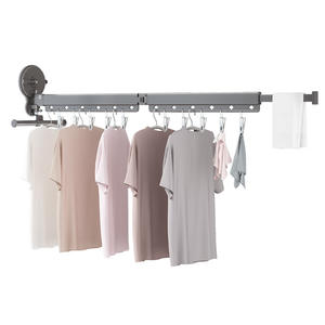 Gao Wenhai Séchoir à linge mural à barre unique avec ventouse, pliable, pour usage extérieur sur balcon, organisateur de vêtements - Product Image 1
