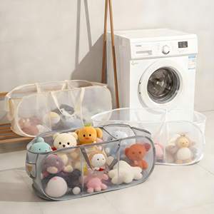 Faltbare Atmungsaktive Netz-Aufbewahrungstasche mit Griffen für Wohnheim, Badezimmer, Spielzeug und Kleidung Organizer-Tasche - Product Image 3