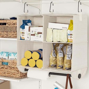 Fabric Hanging Closet Organizer with Garment Rod 4 Section Closet Hanging Shelves - Product Image 6