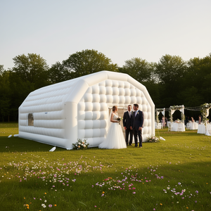 Casa de Cubos Inflable Blanca de 9 x 6 x 4 m con 2 Ventanas, Carpa de Verano para Bodas y Fiestas, Tipo Extendido, Tela de PVC - Product Image 2