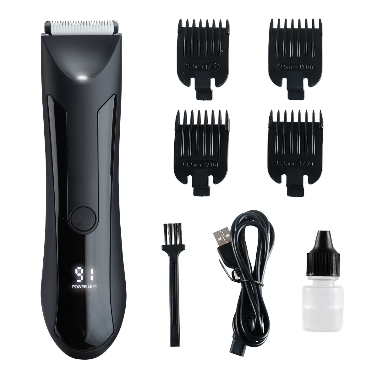 Lidow Electric Rechargeable Washable Groin And Body Trimmer Hair Clipper For Men With USB Charging IPX5 Waterproof
