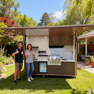 <span class=keywords><strong>Cuisine</strong></span> extérieure modulaire en aluminium de qualité supérieure - Taille, couleur et configuration de stockage personnalisées pour un usage domestique et commercial - Product Image 4