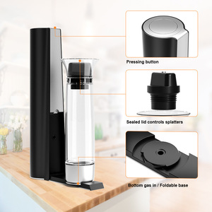 Soda <b>Water</b> Maker 1L Stainless Steel Electric Sparkling <b>Water</b> Machine Easy Cleaning Black - Product Image 5
