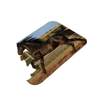 Alfombrillas de franela de la serie Galloping Horse, modernas y refrescantes, antideslizantes, absorbentes, para baño, venta al por mayor. - Product Image 5