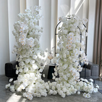 Piliers de fleurs artificielles blanches en forme de rose et de pivoine, décoration florale pour mariage, supports floraux pour fête de fiançailles, banquet, décoration d'événements