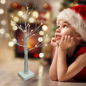 Árbol de Navidad Artificial de Abedul con Luces LED de 24 Pulgadas, Alimentación por Batería/USB, 24 Bombillas, Ilumina la Decoración del Hogar, Dormitorio, Ventana y Fiestas - Product Image 5