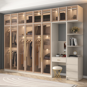 Persianas de cristal modernas personalizadas para dormitorio, <span class=keywords><strong>armario</strong></span> con diseño de <span class=keywords><strong>armario</strong></span>, con estantes - Product Image 5