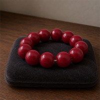 Bracelet en perles de verre rouge rubis faites à la main, imitation pierre d'agate, bijoux pour femmes, vente en gros
