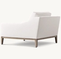 Fauteuil simple en bois et tissu de style nordique, durable, pour salon, appartement, hôtel