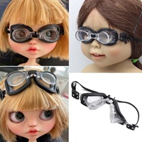 Nouvelles lunettes de poupée 2024, 5 cm, faites à la main, mini lunettes de poupée en plastique PP noir, accessoires de natation, lunettes de plongée, accessoires photo pour enfants