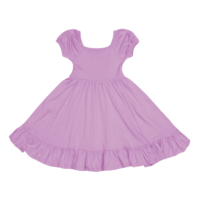 Vêtements personnalisés pour enfants Robe en bambou biologique à motif de fleurs pour filles Robe à manches bouffantes pour enfants