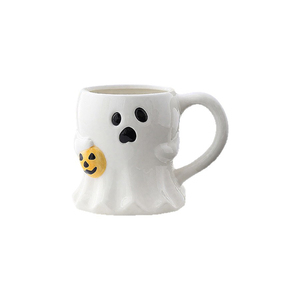 Wholesale Halloween Ceramic <b>Mug</b> <b>Cute</b> Ghost Face 3D Design 301-400ml Microwave Dishwasher Safe Customizable Color Logo Party Gift - Product Image 2
