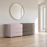 Buffet moderne minimaliste 2,2 m laqué brillant, meuble de rangement de luxe pour salle à manger, maison et restaurant