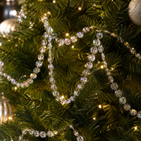 Guirlande de Noël en perles de cristal de 10 mètres, chaîne scintillante à facettes, pour décorations de mariage, ornements d'arbre, fournitures de fête festive