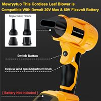 Souffleur à feuilles sans fil compatible avec la batterie Dewalt 20V Max, souffleur turbo jet 350W 96000RPM 90 MPH réglable