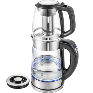 Tetera Turca Inalámbrica de 1.8L, Hervidor de Agua Caliente de Doble Función, Samovar de Acero Inoxidable para el Hogar - Product Image 1