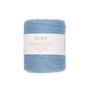 Spago di sisal Ilan 3 mm blu cielo, bobina da 250 g per lavori artigianali - Product Image 1
