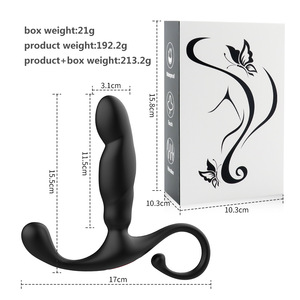 Carga <span class=keywords><strong>Black</strong></span> Warrior Silicona Masajeador de próstata Botón de enchufe Vibración Producto sexual más seguro Tapón anal posterior - Product Image 6
