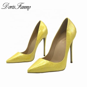 Yellow Summer Thin <b>Heels</b> Women's Fashion Fancy Luxury Mary Jane Pumps Super High 2023 Party Wedding Stiletto Shoes Sexy - Product Image 3