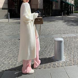 Stylische Flauschige Strickjacken, Locker Geschnittene Lange Jacken, Mohair-Pullover, Einfarbige Midi-Cardigans für Damen - Product Image 6