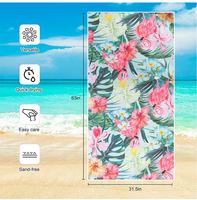 Serviette de plage en microfibre à impression double face, motif vagues d'été, grande, légère, portable, pour la natation et la piscine