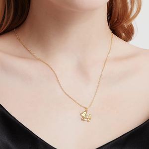 उज डेंटी 18k गोल्ड मिनी डॉग गोल्ड 5a क्यूबिक जिरकोनिया पेंडेंट गुड लक गिफ्ट पशु हार - Product Image 2