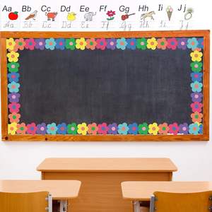 Borde Decorativo para Tablero de Anuncios con Diseño Floral Bohemio, Recorte de Flores para Tablero de Anuncios, Ideal para Escuela, Aula, Oficina y Pizarra - Product Image 5