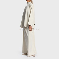 Ensemble 2 pièces haut et jupe élégant de couleur unie pour femme musulmane, coordonné et modeste, haut de gamme et personnalisé