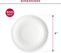 Assiettes en papier jetables de 9 pouces, lot en vrac d'assiettes en papier non enduites pour la vaisselle, les repas, les fêtes et les pique-niques