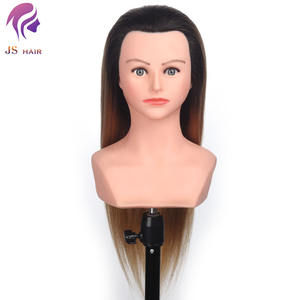 Ombre Couleur Femme <span class=keywords><strong>Cheveux</strong></span> Tête Pratique Perruque Salon Formation Poupée avec Épaules 100% <span class=keywords><strong>Cheveux</strong></span> Humains Mannequin - Product Image 1