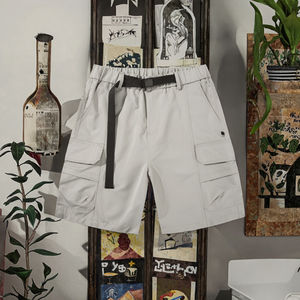 Shorts cargo pour hommes en coton et élasthanne, respirants, à séchage rapide, à taille élastique, couleur unie, longueur mi-cuisse, décontractés, frais, pour l'entraînement - Product Image 3