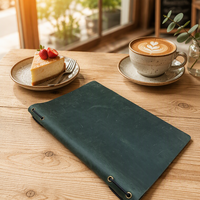 Porte-menu en cuir véritable avec bande élastique, pour restaurant, café, bar, hôtel, table de salle à manger