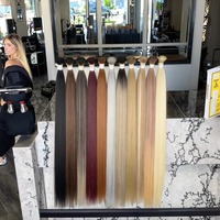 Extensiones de Cabello Sintético Liso, Resistentes al Calor, Fibra Capilar para Tejer, Venta al Por Mayor