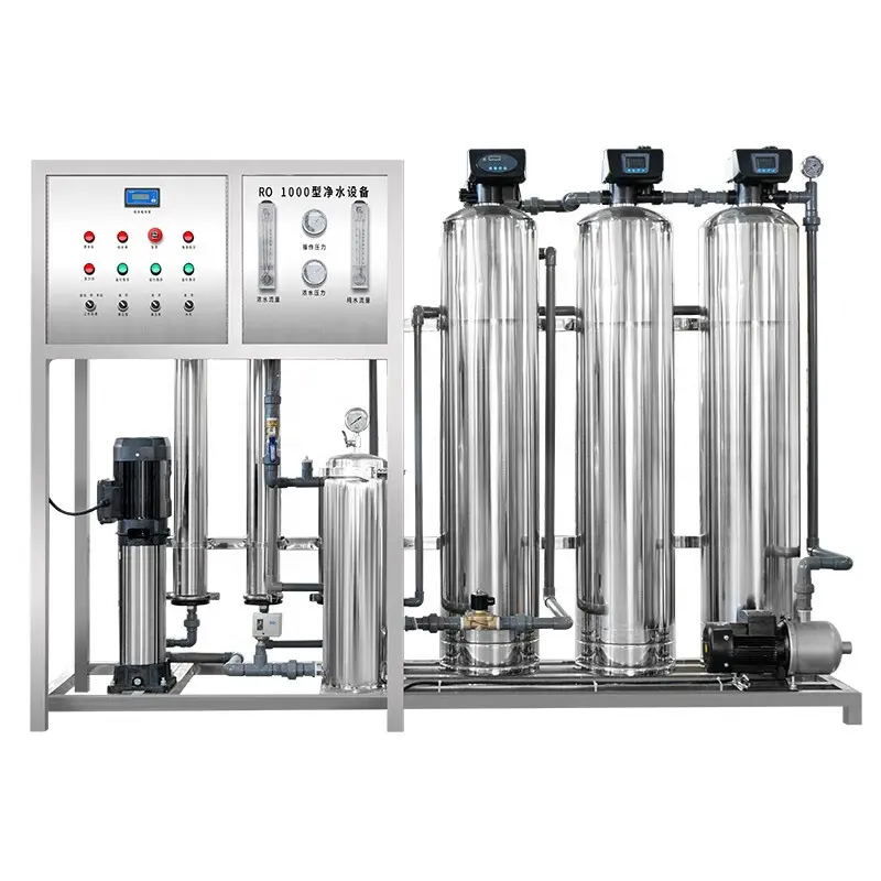 Apparecchiature per il trattamento delle acque RO sistema di addolcimento dell'acqua industriale con 3 rating in acciaio inox