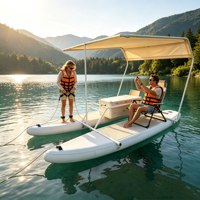 Plateforme flottante gonflable en PVC DWF SUP Catamaran électrique pour location commerciale en station balnéaire avec accessoires complets