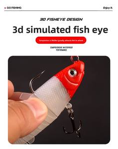 Vente en gros de leurres souples en PVC de 9 cm et 17 g, type wobbler, <span class=keywords><strong>pour</strong></span> la pêche en mer depuis un bateau, <span class=keywords><strong>pour</strong></span> la pêche au bar et au <span class=keywords><strong>brochet</strong></span>, avec tête plombée. - Product Image 3