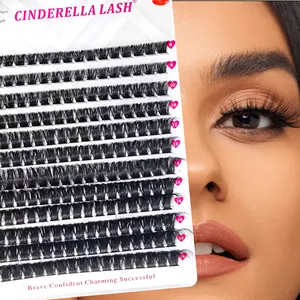 192 clusters DIY Lash extension soft eyelash hair and thin band CINDERELLA LASH C/D curl strands style 8/10/12/14/16/18mm