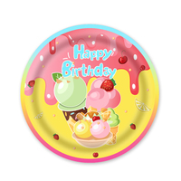 Vente chaude été thème fête fournitures fruits jetable fête vaisselle ensemble fête 7 pouces assiette en papier