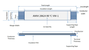 Cabo FFC Personalizado AWM 20624 7 Pinos 8P 1.0mm Cabo FFC do Mesmo Lado 0.5mm - Product Image 2