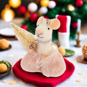 Handmade Needle Felt Christmas <strong>Mouse</strong> <strong>Ornament</strong> for Birthday &amp; Easter Gifts Animal Hanging Decorations - Product Image 4