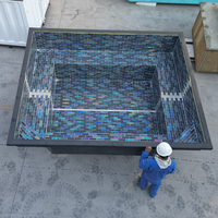 Mini Format 2m Fibre de Verre Hors Sol Piscine Coque Spa Bassin Plongeon Extérieur Carreaux Mosaïque Piscine Jacuzzi Spa Bain à Remous