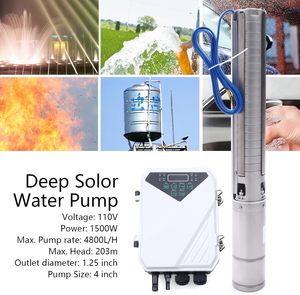 Pompe à eau submersible en acier inoxydable 0,75 kW, moteur électrique CC haute performance, pour puits profond, pompes solaires verticales pour fosse, faible niveau de liquide, forte alimentation - Product Image 6