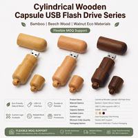 Clé USB 2.0 en bois personnalisée en forme de pilule, écologique, avec logo, coffret cadeau promotionnel médical, 8 Go/16 Go/32 Go/64 Go/128 Go