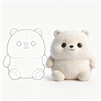 Peluche d'ours blanc rond et mignon, douce et moelleuse, animal en peluche Kawaii pour enfants, ours à câliner