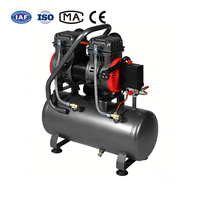 Mini compresseur d'air portable robuste à piston 1 CV, réservoir 25 L, silencieux, en stock