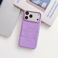 Coque de protection vintage à motif crocodile semi-enveloppante avec trous surélevés pour iPhone 18 Pro Max, compatible iPhone 17, 16, 15, 14